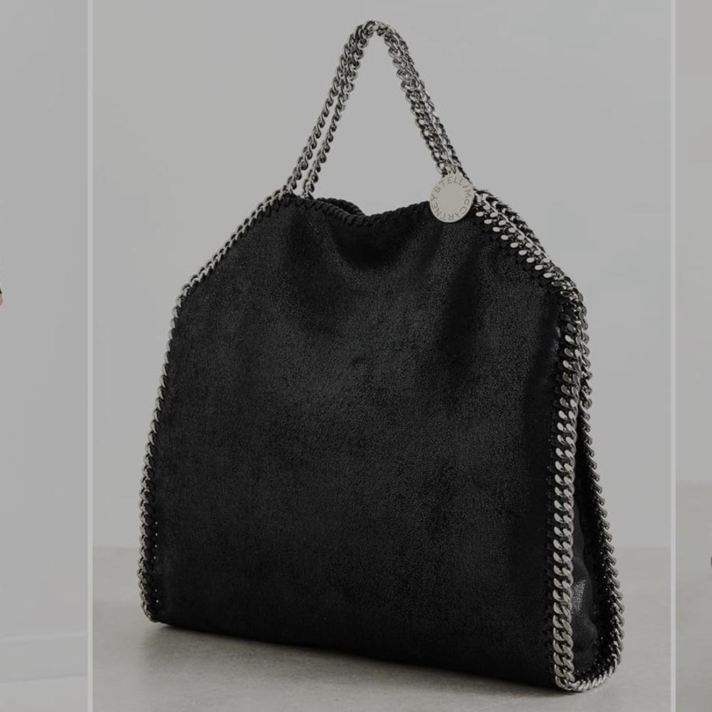 Stella McCartney Black Tote with Silver Chain